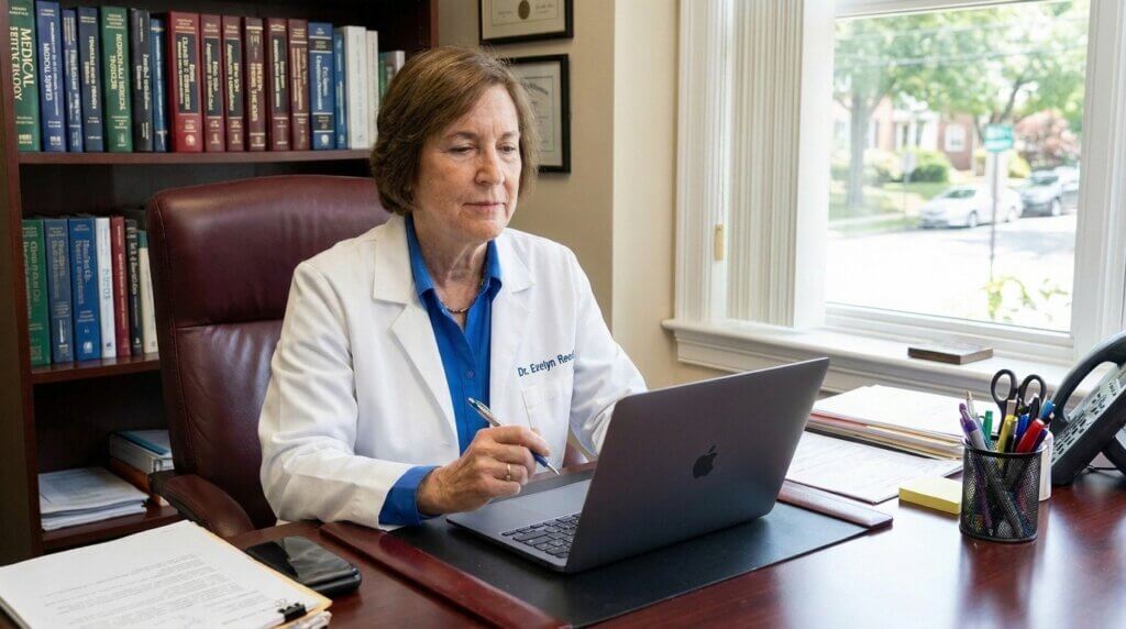 Doctor at desk Medicare fraud blog title card